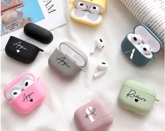 Personalisierte Airpods Pro Hülle,Silikon Airpods Pro 2 Hülle,Benutzerdefinierte Airpods 3 Hülle,Endraved Airpods Pro Hülle,Monogramm Airpods Pro Hülle