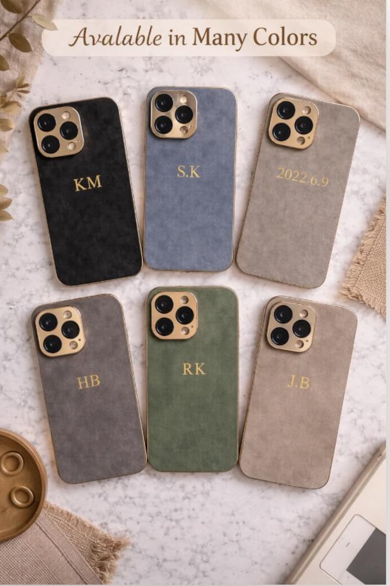 Funda de piel de cordero personalizada para iPhone 17, 16, 15, 14, 13, 12 y 11 Pro Max. imagen 3