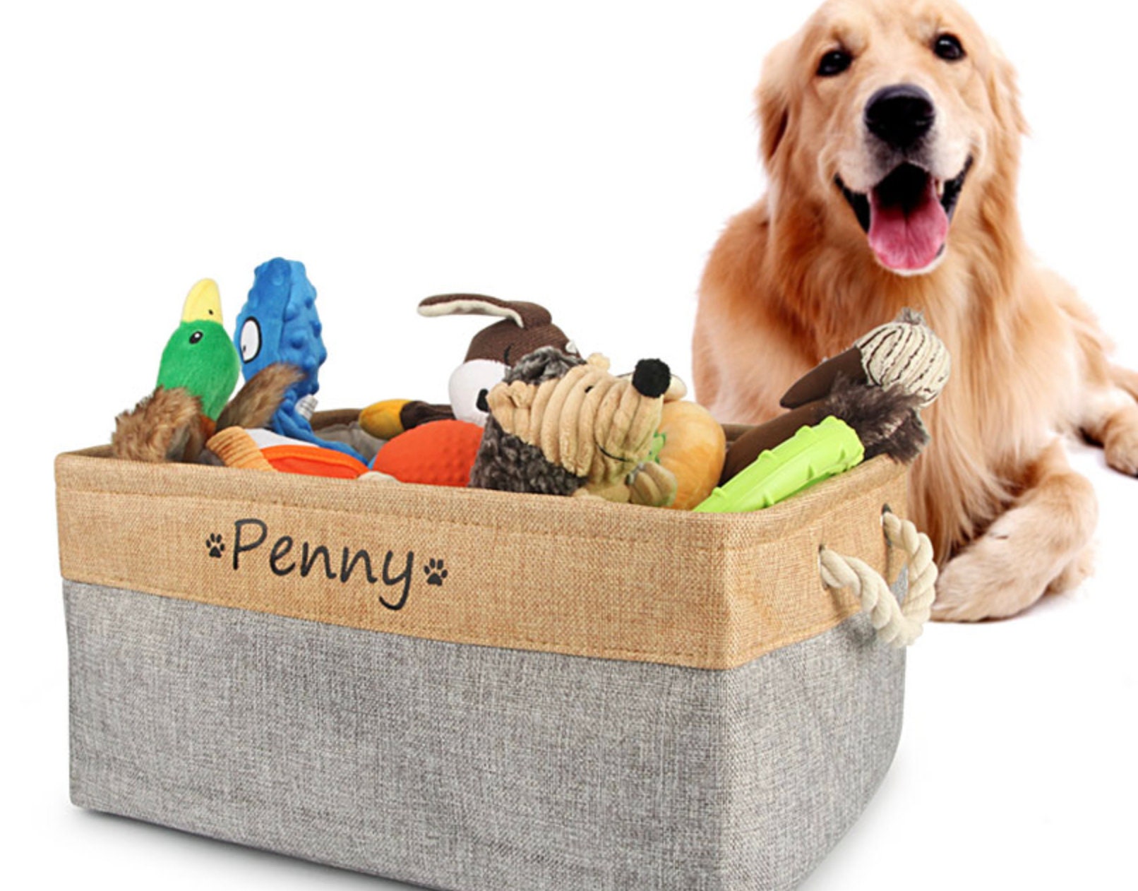 Shop Personalized Dog Toy Storage Basket - OnePaw – One Paw Dog