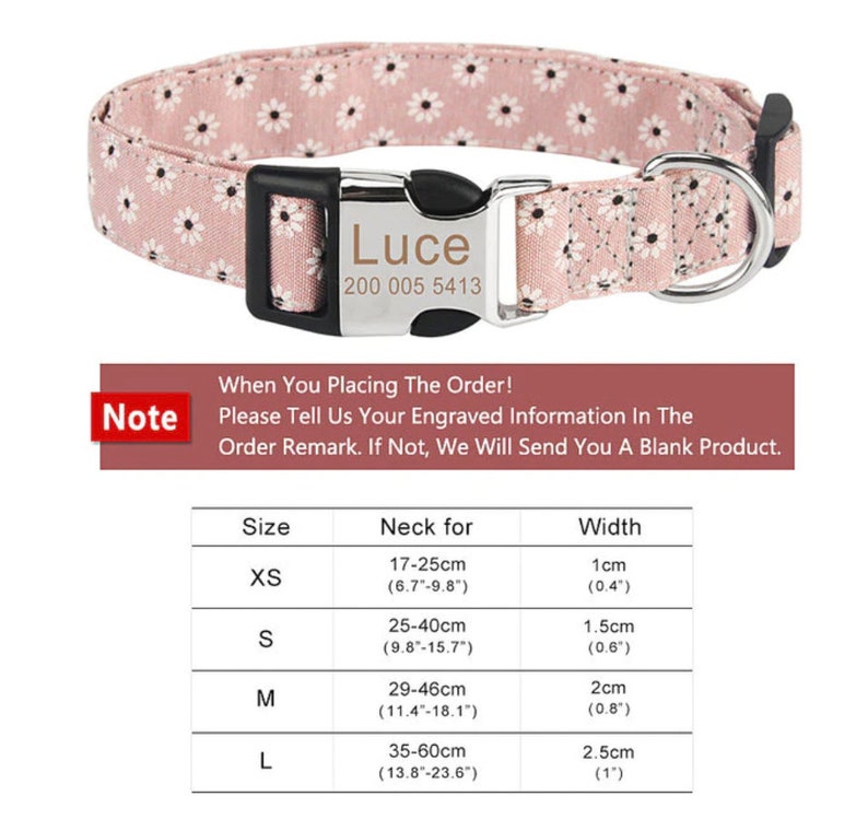 Dog Collar Personalised Dog Collar Floral Dog Collar With Etsy Australia