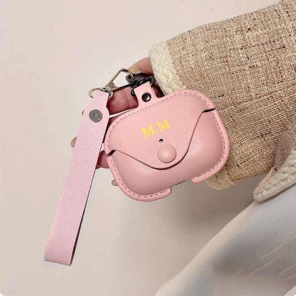 Personalised Leather AirPod Case | Leather Pouch for Airpods- Case for Apple Air Pod Headphones | Mother's Day Gift for Mum |