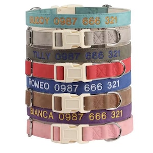 Hundehalsband, personalisiertes Hundehalsband, Reflektierendes Hundehalsband mit gesticktem Namen, personalisiertes Hundehalsband, strapazierfähiges Hundehalsband