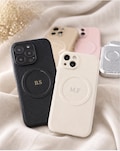Custom MagSafe Phone Case \u2013 Personalised Leather iPhone Case with Name \u2013 Wireless Charging Compatible Cover product logo