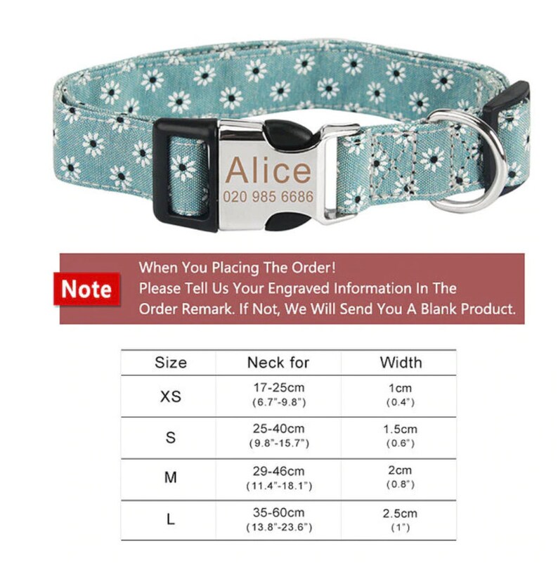 Dog Collar Personalised Dog Collar Floral Dog Collar With Etsy Australia