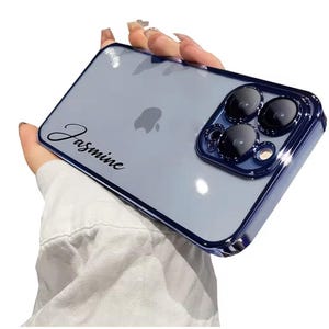 Doorzichtig gepersonaliseerd telefoonhoesje - Gepersonaliseerde naam Hoesje voor iPhone 16 15 14 13 12 11 Pro Max 8 7 Plus XR SE