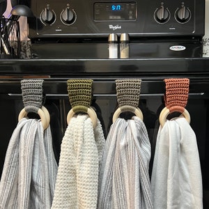Kitchen towel holder - tea towel holder - oven door towel ring - More Colors!