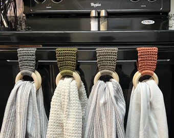 Kitchen towel holder - tea towel holder - oven door towel ring - More Colors!