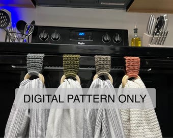 Kitchen Towel Holder Crochet Patterns & Tutorial - DIGITAL FILES ONLY - 2 Patterns Included!