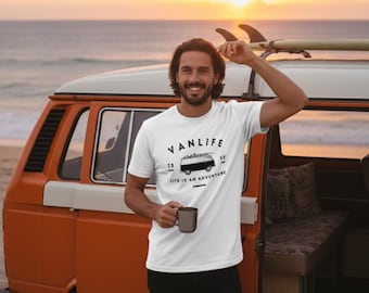 Camiseta masculina 100% algodão orgânico – vanlife