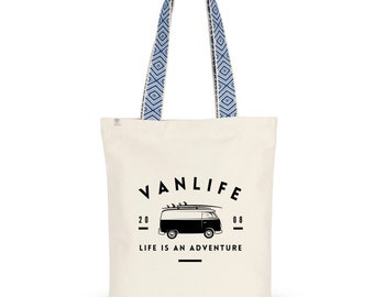 Biologische katoenen draagtas | Vanlife | praktisch om te winkelen | mooi en zeer duurzaam | perfect cadeau voor vanlife