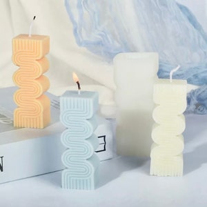 ZQYSING (3 Pack) Cylinder Candle Molds, Bubble Candle Molds Pillar Candle Silicone Molds for Candle Making DIY Handmade Christmas Thanksgiving