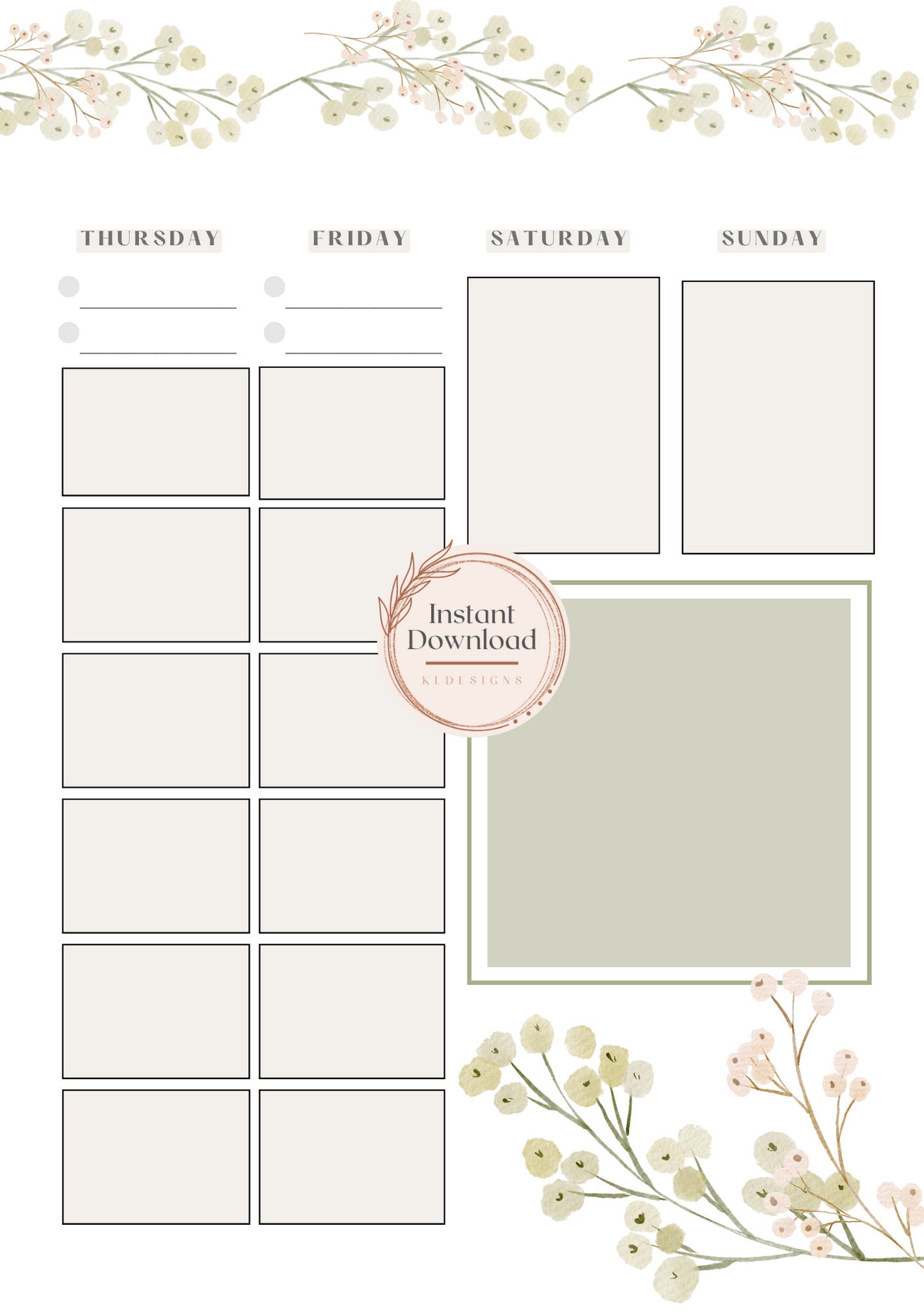 Weekly Subject Planner or Lesson Planner for Teachers or - Etsy