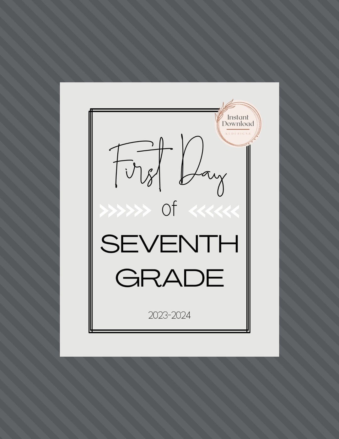 First Day of School Sign Seventh Grade 7th Grade Instant - Etsy