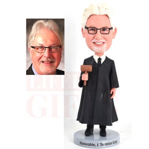 Custom Bobbleheads Judge holding gavel, retirement gifts for justice lord, personalized figurine gifts for husband birthday gifts for father