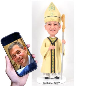 Custom Bishop Bobblehead Figurine - Unique Religious Gift for Clergy, Christmas, Easter, Ordination, or Church Anniversary