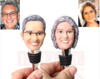 Tappo per bottiglia di vino personalizzato per coppia, tappi per bottiglia in resina personalizzati con ritratto