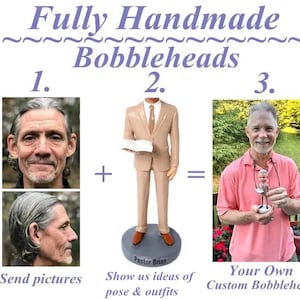 Custom Bobblehead Doll, Personalized Figurine From Your Photos, Handmade Desk Nodding Doll, Create your Own Miniature from Head to To Toe