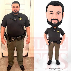 Polizei Bobblehead Geburtstagsgeschenk für Sherrif, Ruhestand Geschenk für Sherrif / Polizei Ruhestand, Abzeichen / Patches kostenlos!