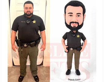 Police Bobblehead Custom officer gift, birthday gifts for Sherrif, retirement gift for sherrif/police retirement, badge/patches for free!