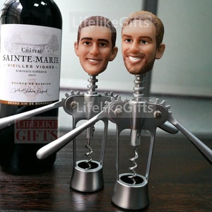 Custom wine opener cork screw with your face personalized wine  opener gifts for boss for father for birthday Valentine&#39;s gifts