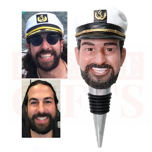 Custom stoppers for wine bottle, Personalized wine stopper, handmade gifts for him, retirement gifts for captain, birthday gifts for coach