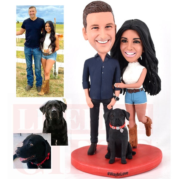 Custom Bobbleheads couple wedding anniversary gifts honey moon head to toe personalized bobblehead dolls (pets for optional)
