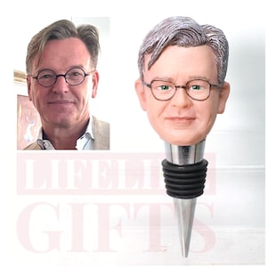 Custom bottle stopper, handmade wine stopper with your face on, personalized birthday gifts, wine lover gifts, valentine&#39;s day gifts