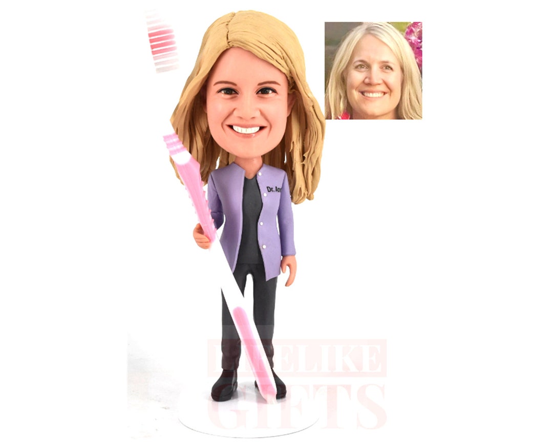 Two Dentist Bobbleheads - Custom Dental Team Figurine Gift