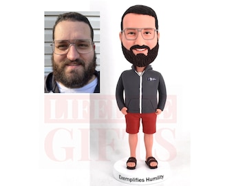 Father's day gift Custom Bobbleheads, Personalized Bobble head from picture, Office desk nodding doll for dad