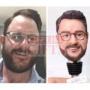 Custom wine stopper bottle stopper with your face on custom gifts for family gifts for boss for husband Romantic gifts for Anniversary