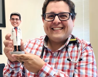 Statuetta personalizzata di medico con testa oscillante, chirurgo, decorazione per studio medico, bambola del dentista che annuisce