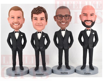 Custom bobbleheads man in suits business gifts for gentlemen Wedding gifts for groomsman office presents birthday gifts for husband