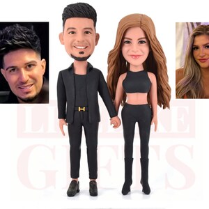 Custom bobbleheas for young couple, handmade gifts for new wedding couples, personalized anniversary gifts for boyfriend and girlfriend