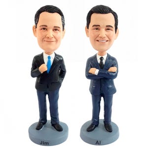 Business partner bobbleheads, personalized bobbleheads for boss, made from photos custom figurine, bulk order on sale for company party
