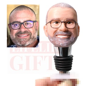Custom wine stopper personalized bottle stopper with your face on retirement gifts for teacher birthday gifts for wine lover/drinker/boozer