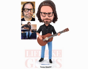 Custom Bobbleheads Guitar player Romantic gifts for husband/boyfriend playing guitar and singer bobbleheads