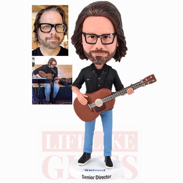 Custom Bobbleheads Guitar player Romantic gifts for husband/boyfriend playing guitar and singer bobbleheads