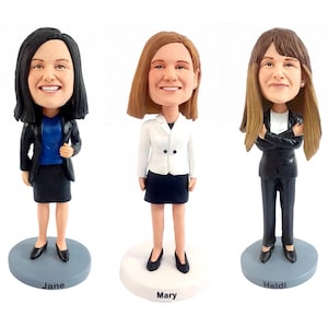 Office lady bobbleheads, workmates bobblehead dolls, retirement gifts for boss/coworkers, best employees gift, company custom bobbleheads