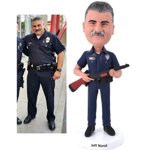Policeman custom bobbleheads, birthday gifts for policemen, police officer desk decors, police graduation gifts, retirement gift for sheriff
