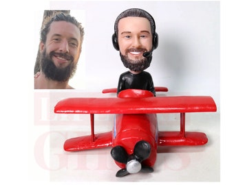 Bobbleheads personalizados, muñecos personalizados para fanáticos de los aviones, regalos para piloto, regalos de cumpleaños para niños, regalos de jubilación para jefe/marido