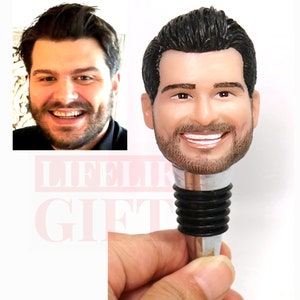 Custom wine stopper bottle stopper with your face on custom gifts for family gifts for boss for husband Romantic gifts for Anniversary