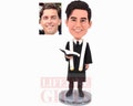 Custom Bobbleheads wedding officiant, best wedding officiant gifts, personalized gifts for wedding officiant, custom bobbleheads cake topper product logo