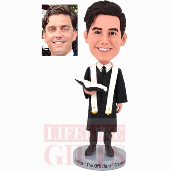 Custom Bobbleheads Wedding officiant, best wedding officiant gifts personalized gifts for wedding officiant groomsman gifts