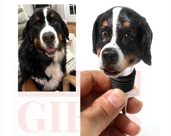 Custom dog bobbleheads figurines pet wine stopper pet bottle stopper gifts for boss gifts for pet owners  gifts for pet birthday dog cat