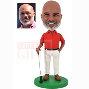 Personalized Gifts Custom Bobblehead golfer gifts for husband personalized bobbleheads for boyfriend/boss/him romantic birthday gift for him