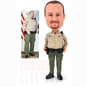 Policeman gift Custom Bobbleheads, Personalized Bobblehead Police Officer, Sheriff/Prosecutor Bobbleheads, retirement gift for husband