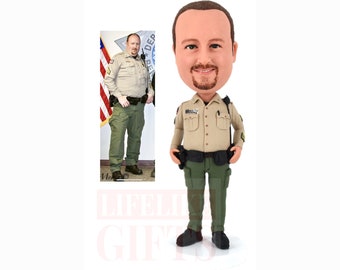 Custom Bobbleheads Policeman for father, Personalized Police Officer Bobblehead, Custom Sheriff/Prosecutor Bobbleheads gifts for husband