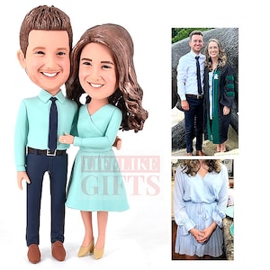 Custom Wedding Bobbleheads Cake Toppers Couple Bobbleheads Make From Photo Personalized lovers bobblehead dolls  Fast Free Shipping