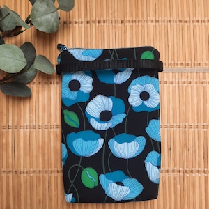 Kulturtasche, Kulturbeutel, Softshell, Mohnblumen Blau (Art.Nr: 0026)