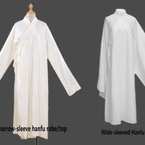 Peignoir hanfu moderne unisexe/femme et homme, tenue intérieure hanfu, haut hanfu à manches larges, peignoir hanfu à manches étroites, haut hanfu noir/blanc/rouge